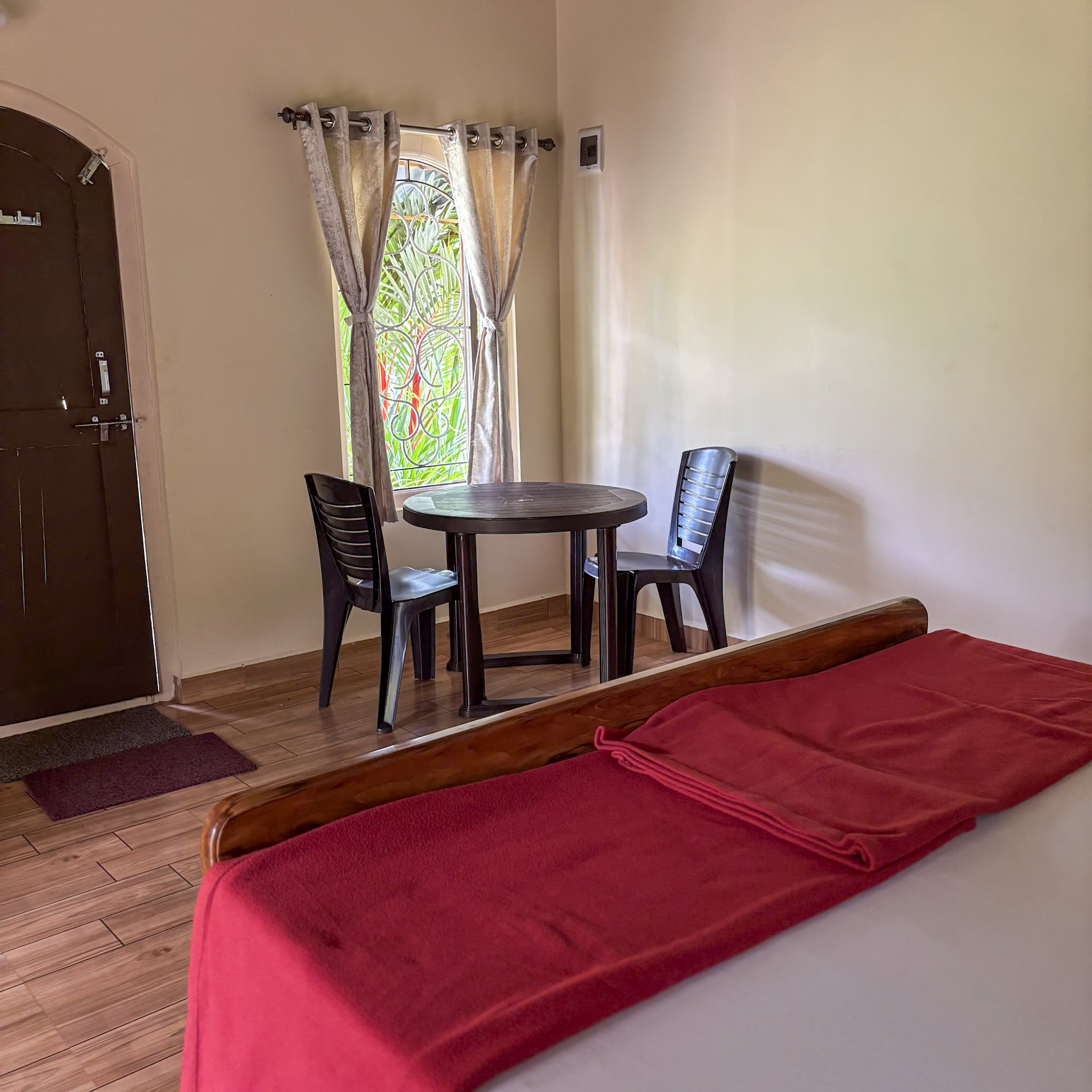 Inside view of a comfortable cottage bedroom