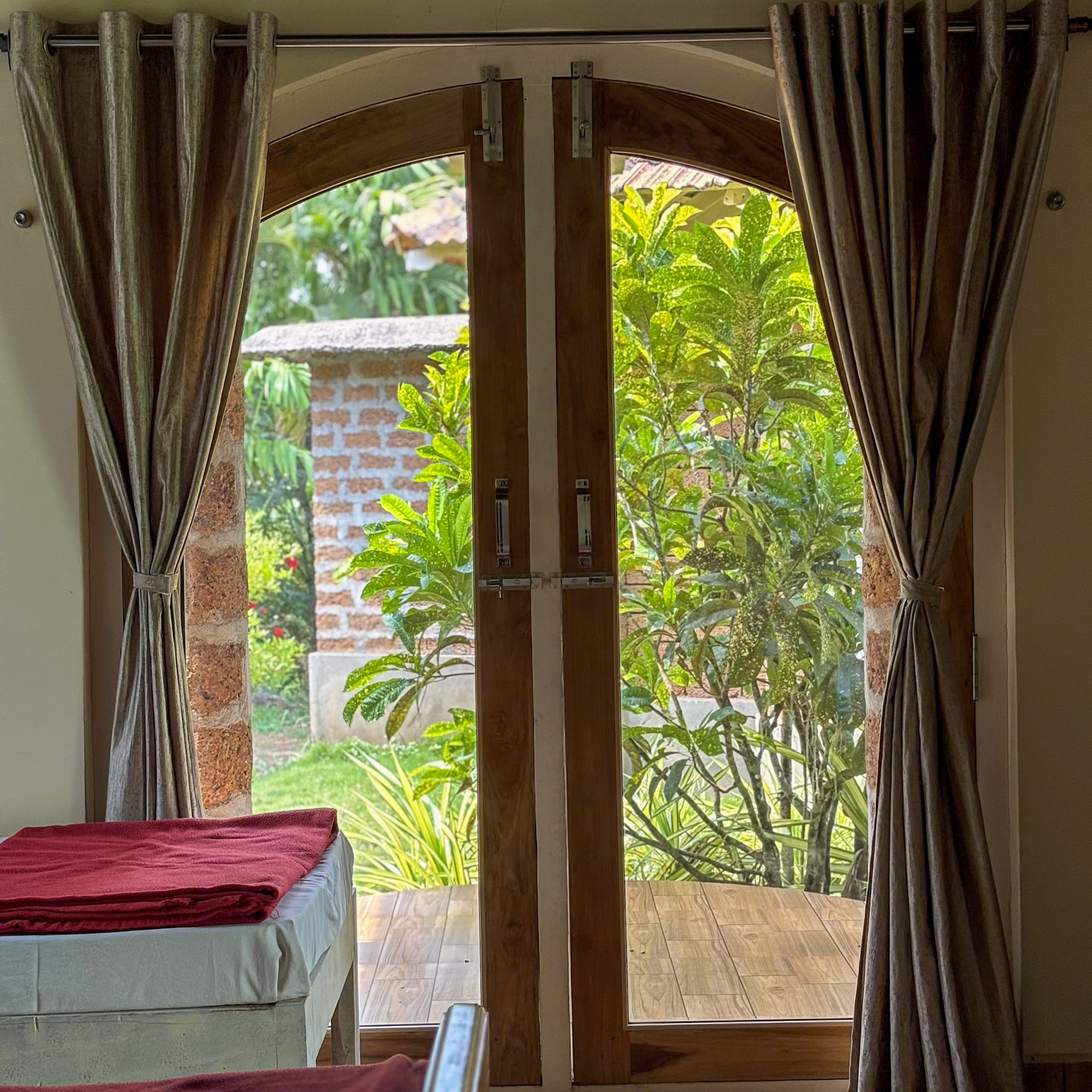 Inside view of a comfortable cottage bedroom
