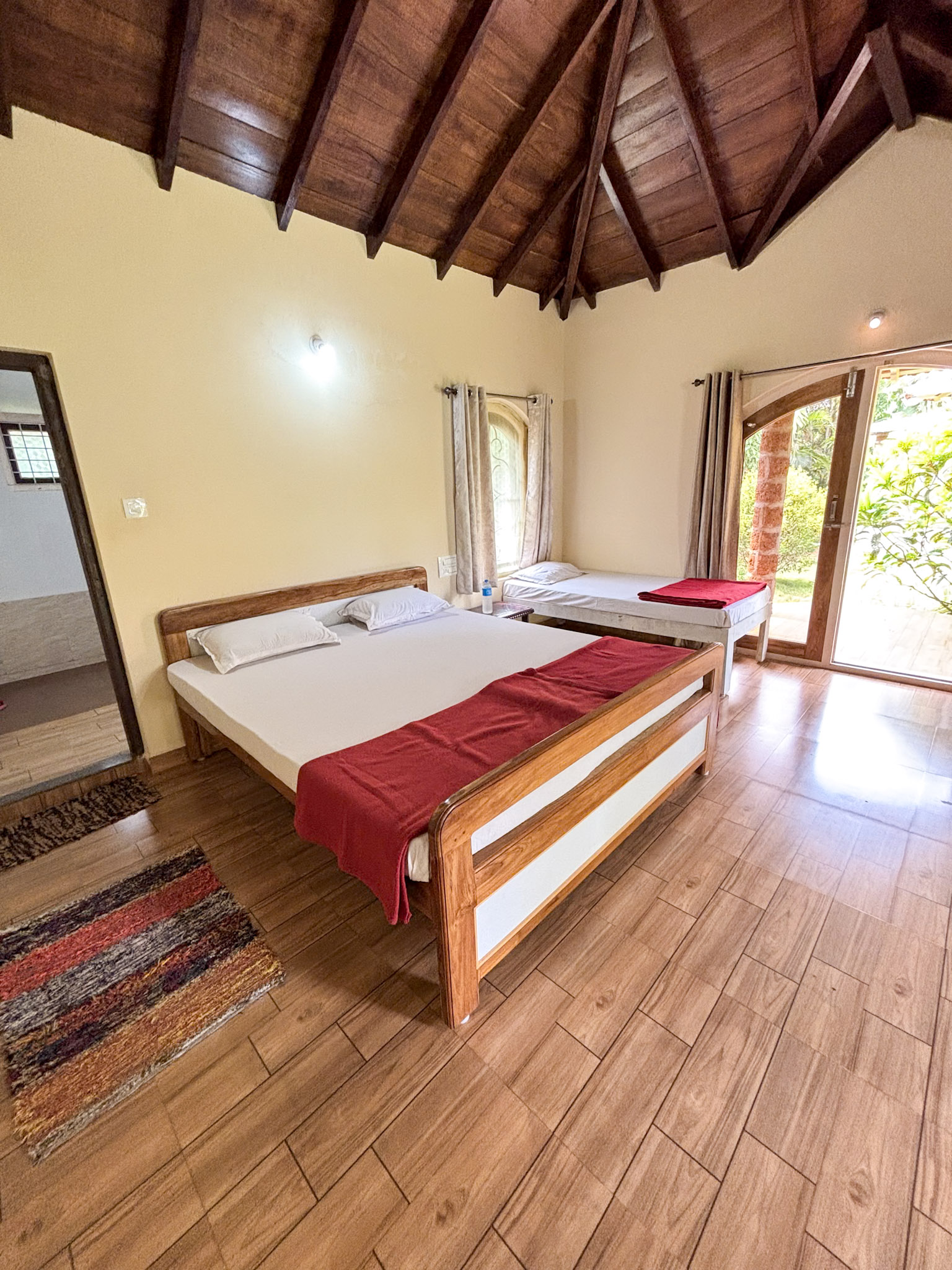 Inside view of a comfortable cottage bedroom